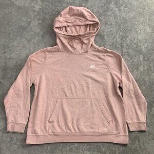Nike Hoodie Womens 1X Pink Sportswear Club Plus Funnel Neck Fleece Sweatshirt